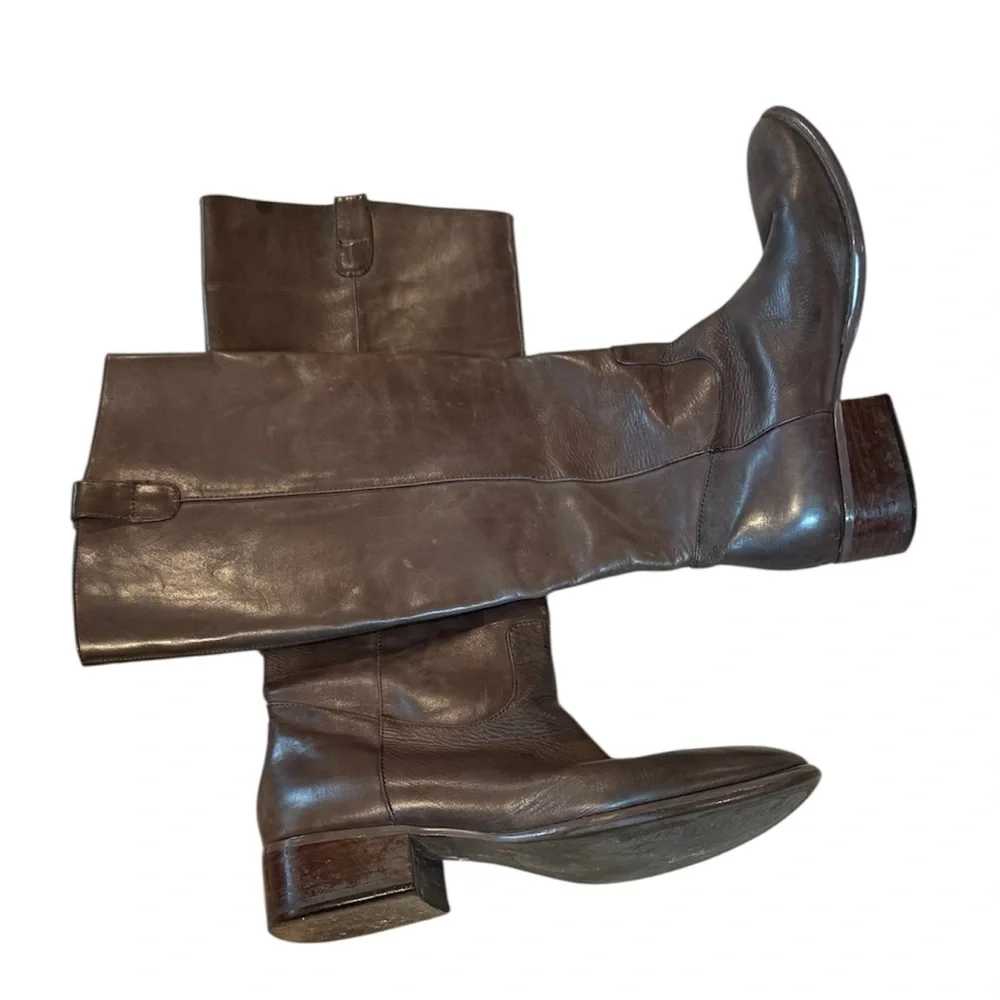 Donald J Pliner Soft Brown Luxury Leather Knee-High Riding Boots ladies 8.5 - Picture 4 of 16